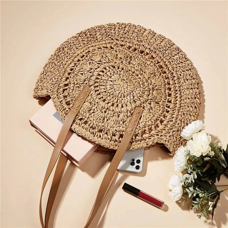 Riviera Retro Straw Shoulder Bags